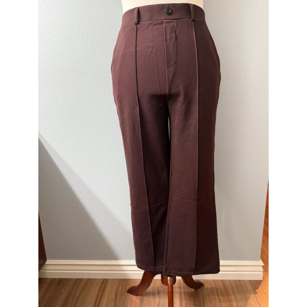 Chocolate Brown Bootcut Dress Pants XL Petite | Stretch Business Casual